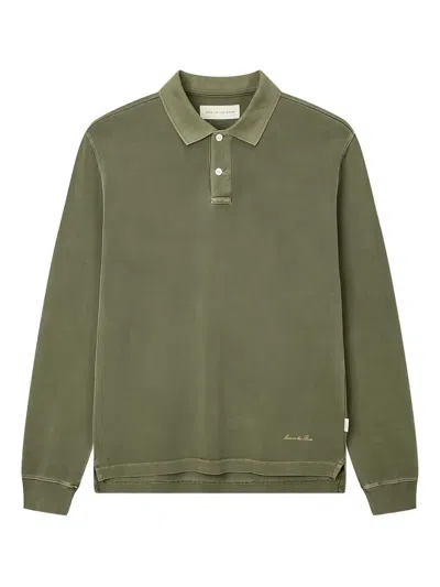 Man On The Boon. Long-sleeved Polo Shirt In Green