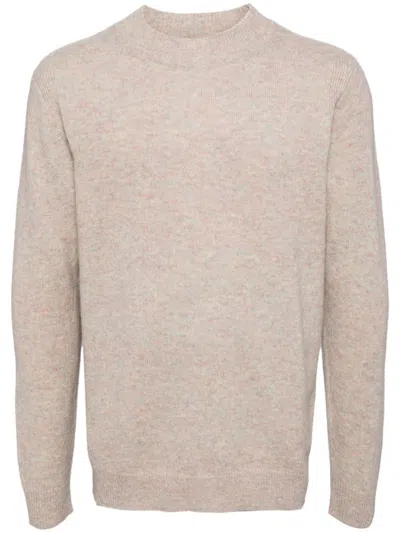 Man On The Boon. Mock-neck Wool-blend Jumper In Neutrals