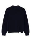 Man On The Boon. Mock-neck Wool Pullover In Blue