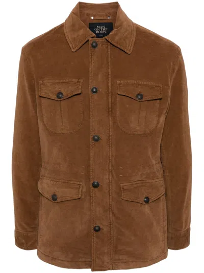 Man On The Boon. Moleskin Field Jacket In Brown