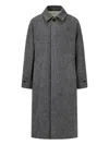 Man On The Boon. Nobel Wool Overcoat In Black