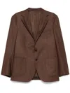Man On The Boon. Notched Lapel Single-breasted Blazer In Brown