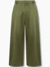 Man On The Boon. Pintuck-detail Wide-leg Trousers In Green