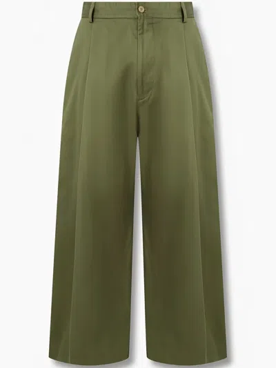 Man On The Boon. Pintuck-detail Wide-leg Trousers In Green