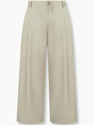 Man On The Boon. Pintuck-detail Wide-leg Trousers In Neutrals