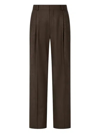Man On The Boon. Pleated Trousers In Brown