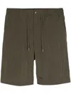 Man On The Boon. Plissé Drawstring Shorts In Green