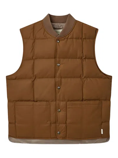 Man On The Boon. Pocket Quilted Vest In Brown