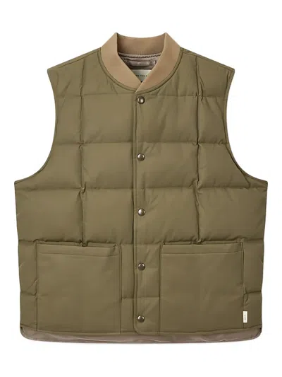 Man On The Boon. Quilted Duck-down Vest In Gray