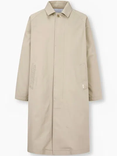Man On The Boon. Raglan-sleeved Cotton Trench Coat In Neutrals