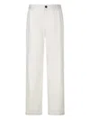 Man On The Boon. Roll-up Hem Chino Trousers In White