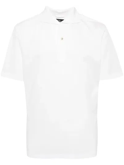 Man On The Boon. Short-sleeve Piqué Polo Shirt In White