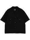 Man On The Boon. Short Sleeved Buttoned Jacket In Black