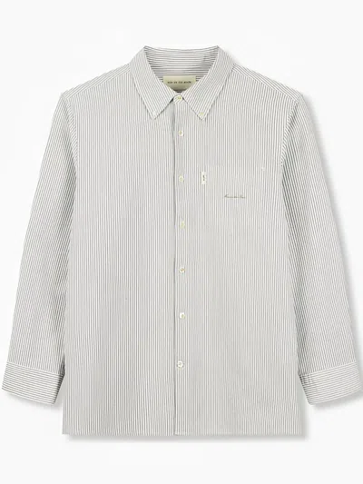 Man On The Boon. Striped Shirt In Green