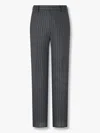 Man On The Boon. Striped Tailored Trousers In Grey