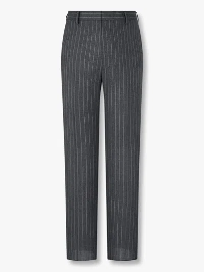 Man On The Boon. Striped Tailored Trousers In Grey
