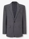 Man On The Boon. Striped Wool Blazer In Grey