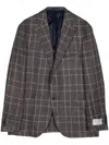 Man On The Boon. Tartan Single-breasted Blazer In Brown
