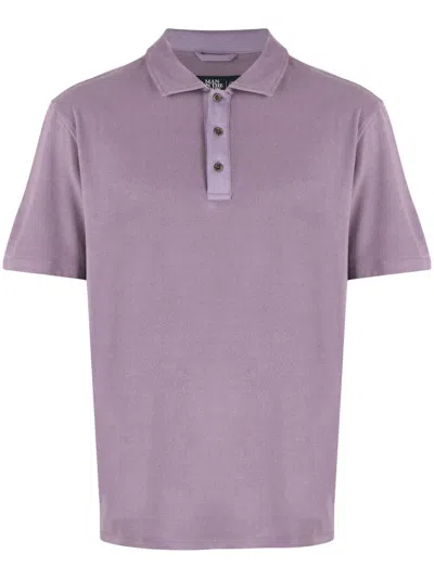 Man On The Boon. Terry-cloth Polo Shirt In Purple