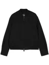 Man On The Boon. Textured Bomber Jacket In Black