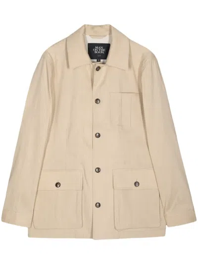 Man On The Boon. Textured Field Jacket In Neutrals