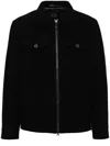Man On The Boon. Textured Multi-pockets Jacket In Black