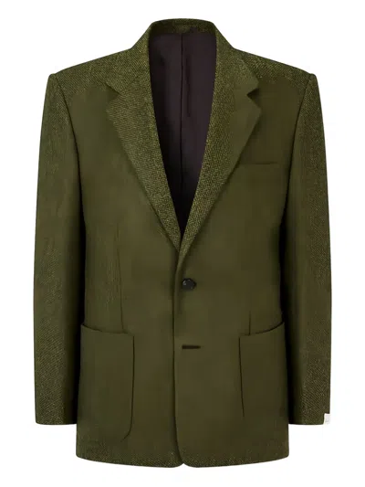 Man On The Boon. Tweed-fabric Blazer In Green