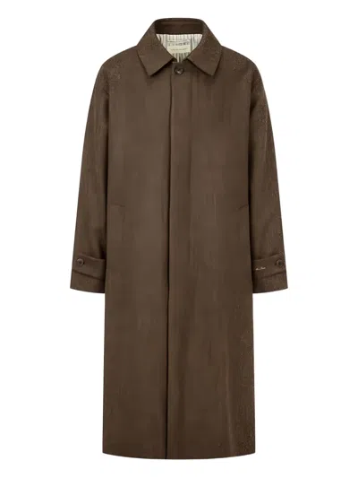 Man On The Boon. Tweed Herringbone Coat In Brown