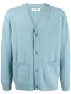 Man On The Boon. V-neck Button-up Cardigan In Blue