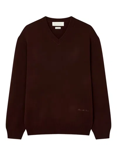 Man On The Boon. V-neck Sweater In Brown