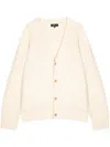 Man On The Boon. Waffle Knit Cotton-blend Cardigan In Neutrals