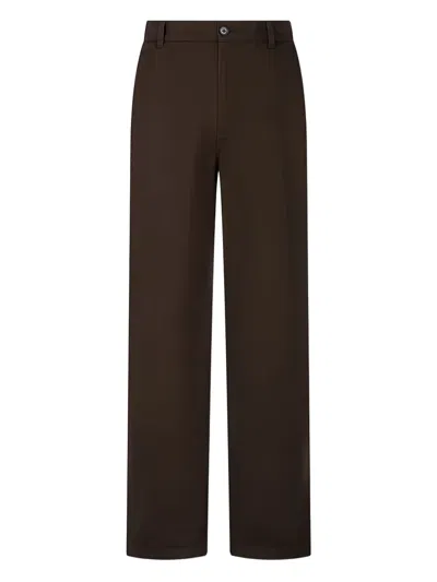 Man On The Boon. Washed Straight Chino Trousers In Brown