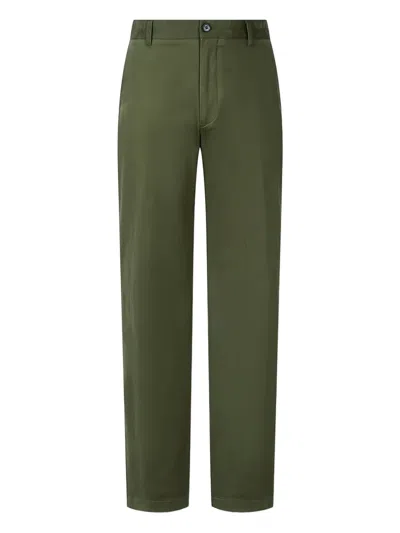Man On The Boon. Washed Straight Chino Trousers In Green