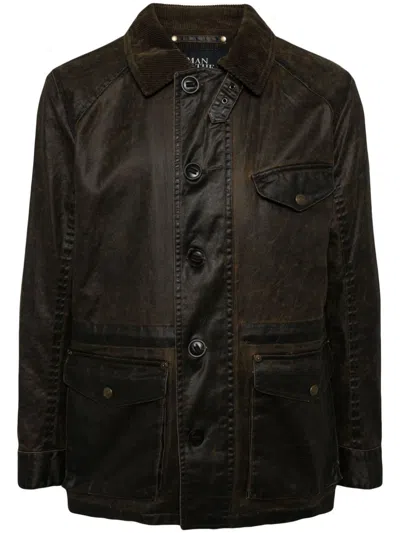Man On The Boon. Washing Field Jacket In Brown