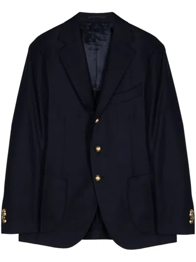 Man On The Boon. Wool Single-breasted Blazer In Blue
