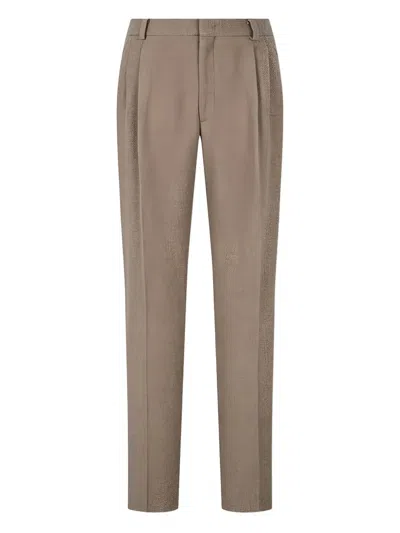 Man On The Boon. Wool Suit Trousers In Brown