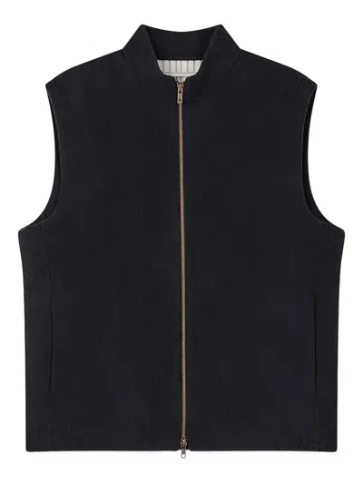 Man On The Boon. Zip-up Pockets Handmade Vest In Multi