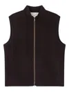 Man On The Boon. Zip-up Vest In Black
