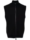 Man On The Boon. Zip-up Wool Vest In Blue
