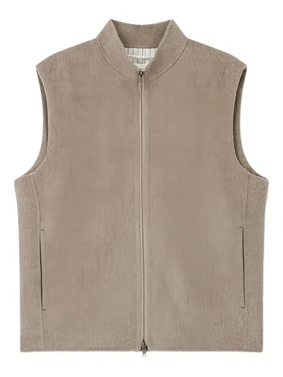 Man On The Boon. Zip Vest In Gray
