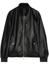 Man On The Boon. Zipped Punched-leather Jacket In Black