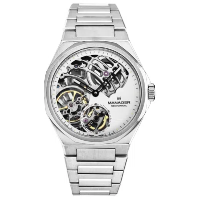 Manager Revolution Hand Wind White Dial Mens Watch Man-rm-04-sm In Black / White