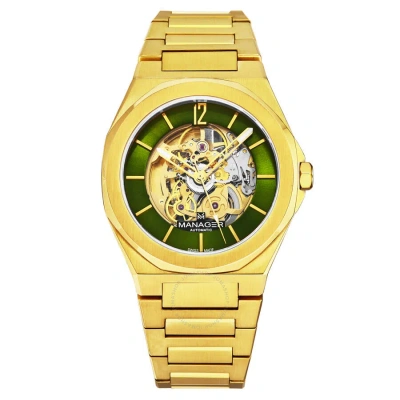 Manager Open Mind Automatic Green Dial Men's Watch Man-ro-12-gm In Yellow