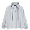 Manakaa Project Women's Silver / Grey Collar Blouse Silk - Silver Matt In Silver/grey