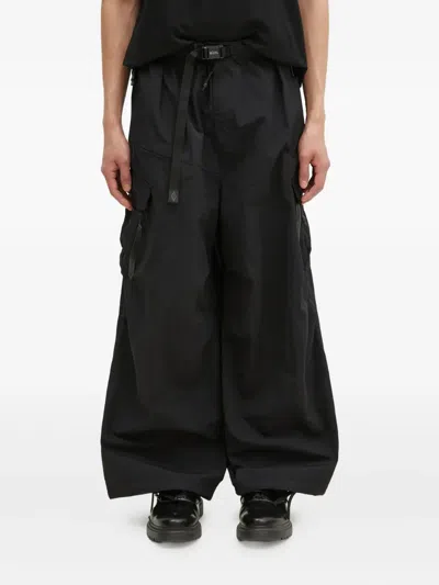 Manastash Belted Cargo Trousers In Black