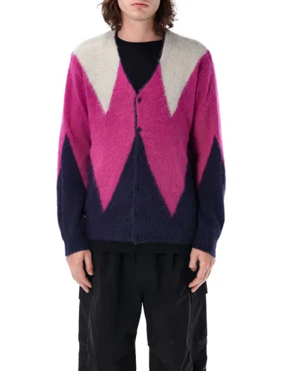 MANASTASH MANASTASH COLOR BLOCK KNIT CARDIGAN