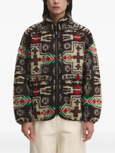 Manastash Fleece Patterned Jacket In Brown