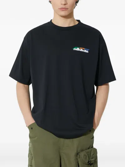 Manastash Logo-print T-shirt In Black