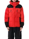 Manastash Monster Padded Hooded Jacket In Red Black