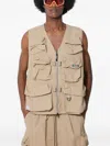 Manastash Multi-pocket Mesh-panel Vest In Neutral